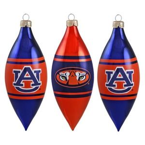 Auburn Tigers 3-Piece Glass Teardrop Ornament Set
